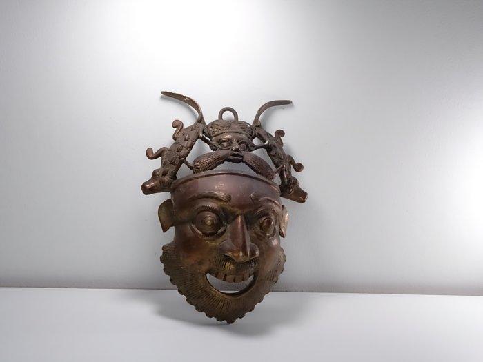 Masque en bronze – Style Benin / Afrique de l’Ouest - Hoofd, Antiek en Kunst, Kunst | Niet-Westerse kunst