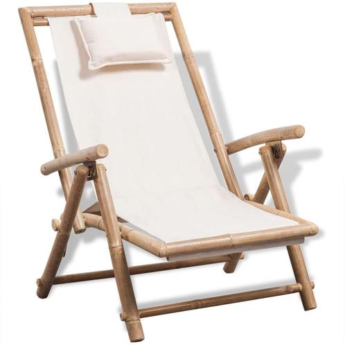 vidaXL Chaise de terrasse dextérieur Bambou, Tuin en Terras, Tuinsets en Loungesets, Verzenden