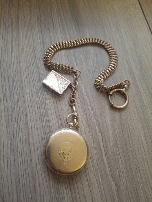 Swiss made gold 14k - 1850-1900, Handtassen en Accessoires, Horloges | Heren