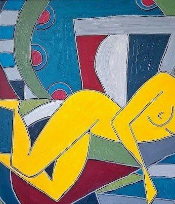 Patricia Kleyman (1965) - Jeune fille nue allongée sur le, Antiek en Kunst, Kunst | Schilderijen | Klassiek