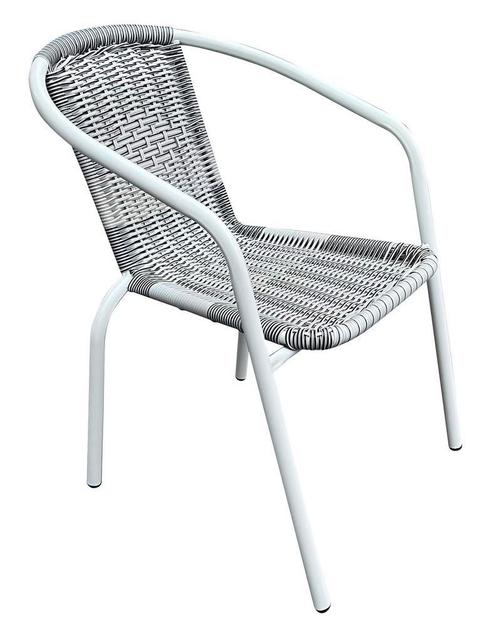 Tuinstoel stapelbaar wit, Tuin en Terras, Tuinstoelen, Stapelbaar, Nieuw, Metaal, Ophalen