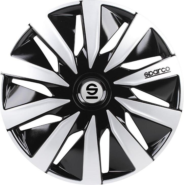 Sparco Wieldoppen Lazio - 16 inch - Zwart/Zilver, Auto diversen, Auto-accessoires, Zo goed als nieuw, Verzenden
