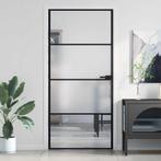 vidaXL Binnendeur smal 93x201,5 cm gehard glas en aluminium, Doe-het-zelf en Bouw, Verzenden, Nieuw