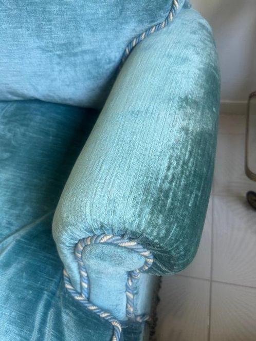 Sofa (3) - Fluweel, Hout - Bank en twee fauteuils, Huis en Inrichting, Overige Huis en Inrichting