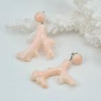 Koraal - Zilver - Oorbellen - CORALLO ROSA, Antiek en Kunst