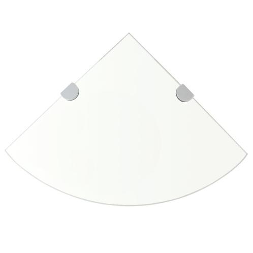 vidaXL Hoekschap met chromen dragers transparant 35x35 cm, Huis en Inrichting, Kasten | Wandmeubels, Nieuw, Verzenden