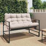 vidaXL Tuinbank met kussen 113 m staal taupe, Tuin en Terras, Tuinsets en Loungesets, Verzenden, Nieuw