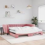 vidaXL Slaapbank onderschuifbed en matrassen 100x200 cm, Huis en Inrichting, Verzenden, Nieuw