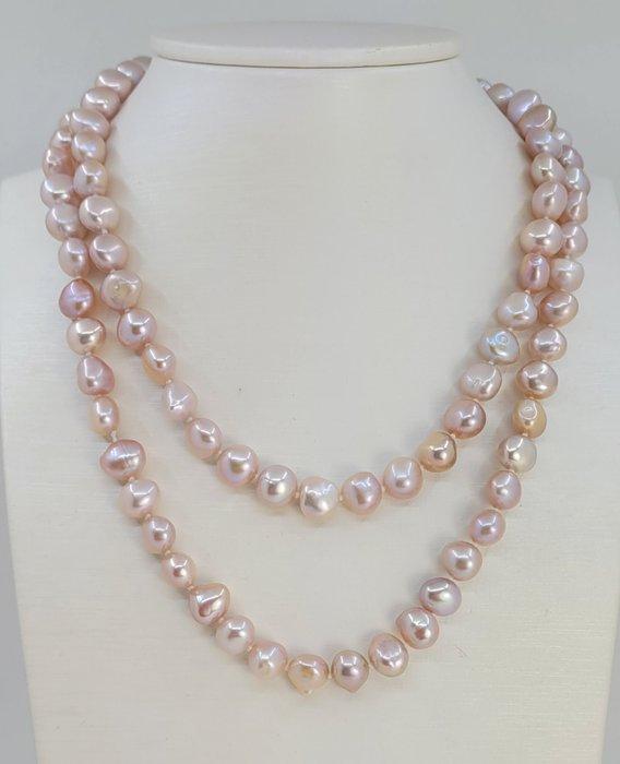 Sans Prix de Réserve - Collier Perles Edison roses de 9x11, Handtassen en Accessoires, Kettingen
