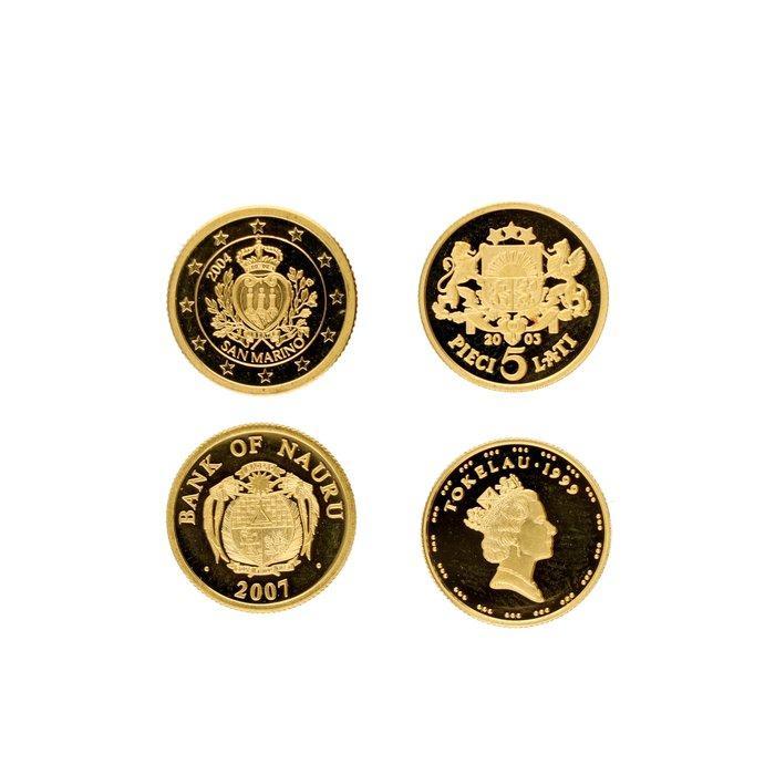 Wereld. 1999/2007 Kleine gouden Herdenkingsmuntjes (4, Postzegels en Munten, Munten | Europa | Niet-Euromunten