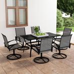 vidaXL 7-delige Tuinset textileen en staal, Tuin en Terras, Tuinsets en Loungesets, Verzenden, Nieuw, Tuinset