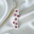 Zonder minimumprijs - Halsketting Verguld Robijn - Topaas -, Handtassen en Accessoires, Kettingen, Nieuw