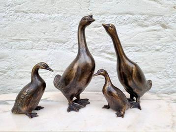 Beeldje - A goose family (4) - Brons beschikbaar voor biedingen