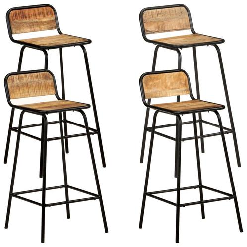 vidaXL Barstoelen 4 st massief mangohout, Huis en Inrichting, Barkrukken, Nieuw, Verzenden