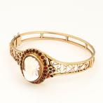 Armband - 18 karaat Geel goud - Granaat, Bijoux, Sacs & Beauté, Bijoux anciens