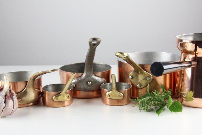Culinox, Falk, Leclerq - Pan (6) - Koper, Tin, Messing, Antiek en Kunst, Antiek | Keukengerei