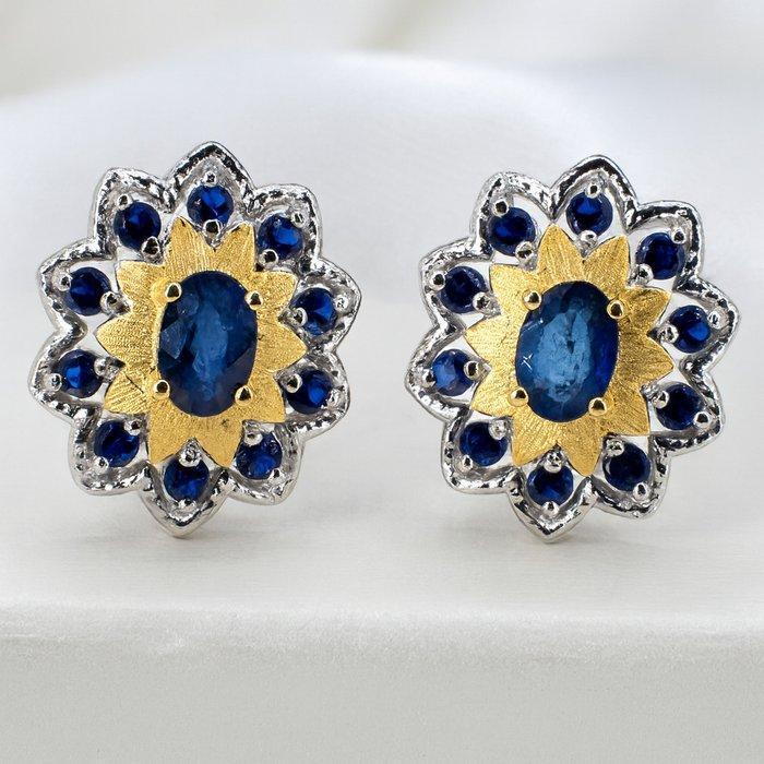 Zonder Minimumprijs - Oorbellen Verguld, Zilver Saffier -, Handtassen en Accessoires, Oorbellen