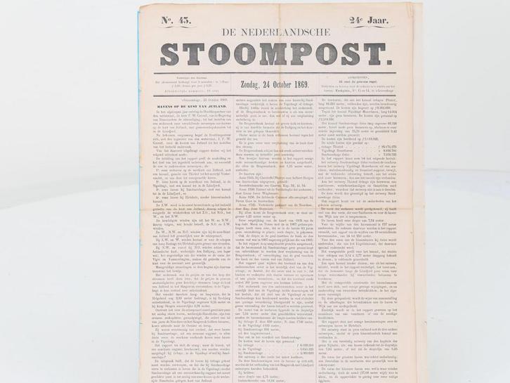 De Nederlandsche Stoompost No43 1869 / No7 1870 (e 1:1), Verzamelen, Spoorwegen en Tram, Overige typen, Gebruikt, Ophalen of Verzenden
