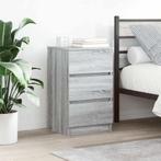 vidaXL Nachtkastjes met 3 lades 2 st 39x35x65 cm grijs, Huis en Inrichting, Slaapkamer | Nachtkastjes, Verzenden, Nieuw
