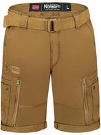 Geographical Norway Korte Broek Met Riem Passpartout Kaki, Verzenden, Nieuw