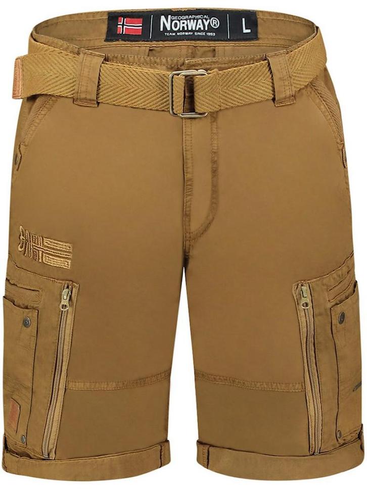 Geographical Norway Korte Broek Met Riem Passpartout Kaki, Kleding | Heren, Broeken en Pantalons, Verzenden