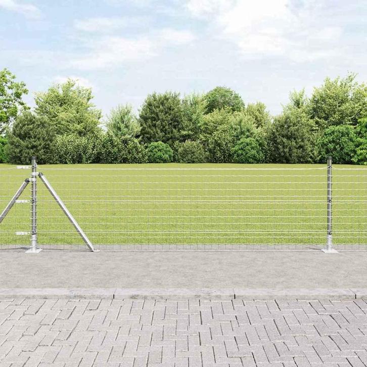 vidaXL Fence Posts 7 pcs Zilver Ø32mm 70 cm Gegalvaniseerd, Tuin en Terras, Palen, Balken en Planken, Nieuw, Verzenden