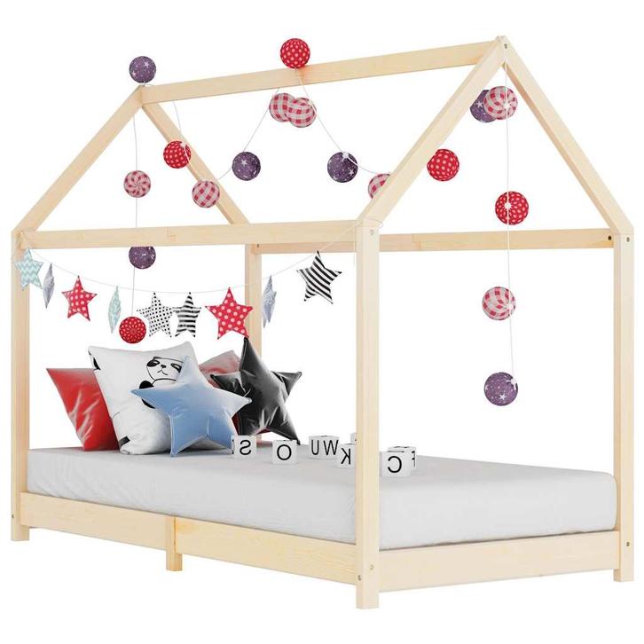 vidaXL Kinderbedframe massief grenenhout 90x200 cm, Kinderen en Baby's, Kinderkamer | Bedden, Nieuw, Verzenden
