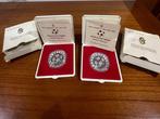 Italië. Medal 1990 Italy Football Worldcup x 2 with box, Postzegels en Munten