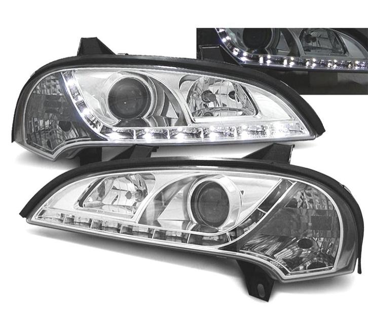 PHARES POUR OPEL TIGRA 95-03 DAYLIGHT LED FOND CHROMÉ, Autos : Pièces & Accessoires, Éclairage, Envoi