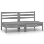 vidaXL Tuinmiddenbanken 2 st massief grenenhout grijs, Tuin en Terras, Verzenden, Nieuw