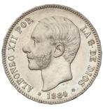 Spanje. Alfonso XII (1874-1885). 5 Pesetas 1884*18-84 MSM -