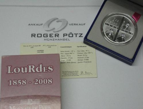 2008 Frankreich 1,50 Euro zilver Lourdes Pp mit beiden Pa..., Postzegels en Munten, Munten | Europa | Euromunten, België, Verzenden