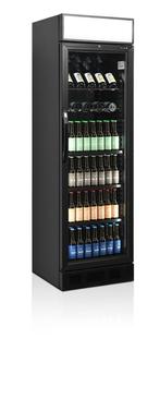 Tefcold glasdeur koelkast met verlichte kap | zwart |, Nieuw in verpakking