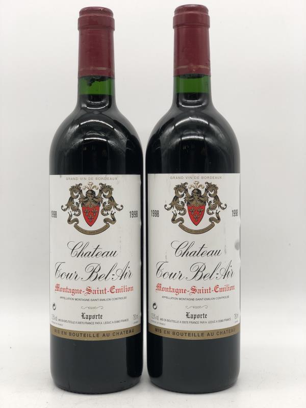 2 x 75cl Chateau Tour Bel-Air Montagne-St.Emilion 1998, Verzamelen, Wijnen, Frankrijk, Rode wijn, Nieuw, Ophalen of Verzenden