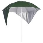 vidaXL Strandparasol met zijwanden 215 cm groen, Tuin en Terras, Verzenden, Nieuw