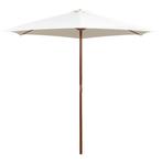 vidaXL Parasol 270x270 cm houten paal crèmewit, Verzenden