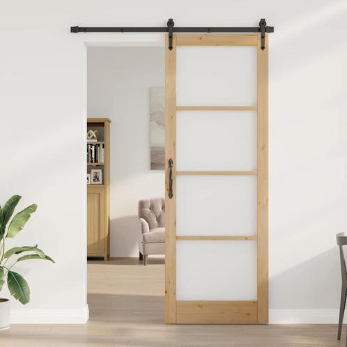 vidaXL Binnendeur met Glas ORKDAL Bruin 83 x 232 cm, Doe-het-zelf en Bouw, Deuren en Vliegenramen, Nieuw, Verzenden