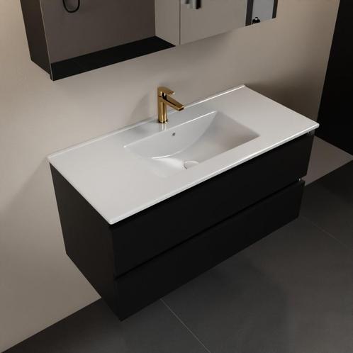 MONDIAZ AIVY 100cm badmeubel Urban, wastafel glanzend wit, Doe-het-zelf en Bouw, Sanitair, Overige typen, Nieuw, Ophalen of Verzenden