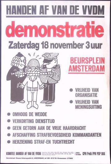 Poster over demonstratie van de VVDM (lijst optie, Posters) beschikbaar voor biedingen