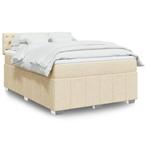 vidaXL Boxspring met matras stof crèmekleurig 160x200 cm, Verzenden, Nieuw