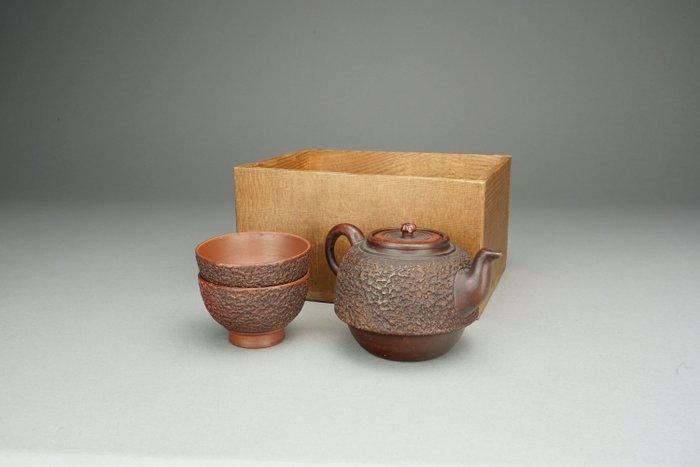 Teapot with cups - Aardewerk - Bizen Yaki Ware - Japan -, Antiquités & Art, Antiquités | Autres Antiquités