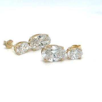 Oorbellen - 14 karaat Geel goud - 8.04ct. tw. Diamant beschikbaar voor biedingen
