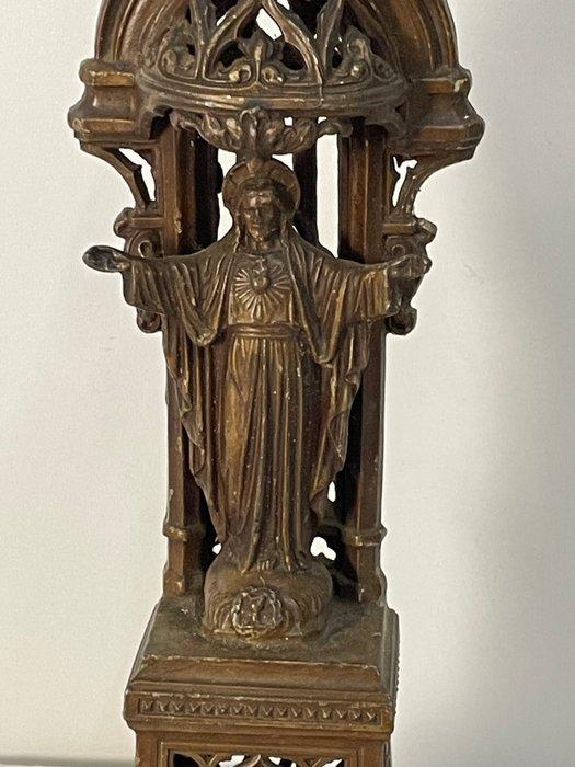 Kruis - Metaal - 1850-1900 - Altaar met Jezus - 30 cm, Antiek en Kunst, Antiek | Boeken en Manuscripten