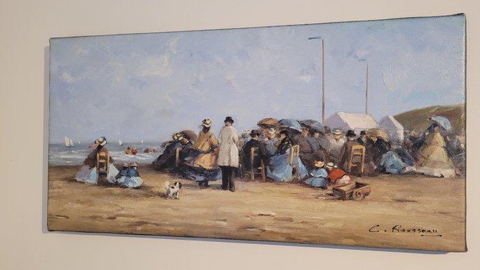 Camille Rousseau (1949) - Dimanche en Normandie ~ Marée, Antiek en Kunst, Kunst | Schilderijen | Klassiek