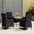 vidaXL 5-delige Tuinset poly rattan zwart, Tuin en Terras, Verzenden, Nieuw, Tuinset
