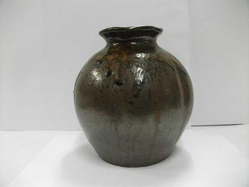 Porselein, Japanse aardewerken vaas. Tanba-ware Seiichi