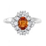 Ring - 18 karaat Witgoud Toermalijn - Diamant, Handtassen en Accessoires, Ringen, Nieuw