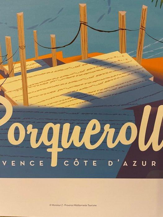 Monsieur Z - Affiche de Tourisme Porquerolles - La Plage de, Antiek en Kunst, Kunst | Tekeningen en Fotografie