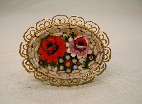 Zonder Minimumprijs - Broche Verguld - Millefiori broche, Bijoux, Sacs & Beauté, Bijoux anciens