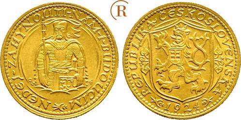 Dukat Kremnitz St Wenzel goud 1924 Tschechische Republik:, Postzegels en Munten, Munten | Europa | Niet-Euromunten, België, Verzenden
